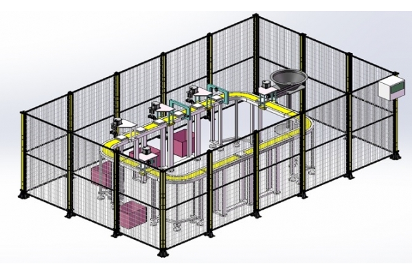 Circle line for automatic assembly and inspection of sheet metal parts Circle line for automatic assembly and inspection of sheet metal parts